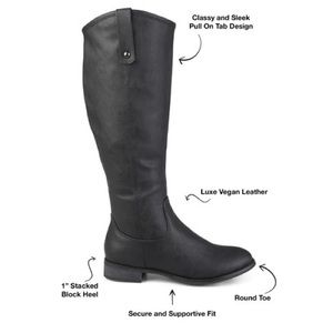 Journee collection taven black extra wide calf boot XWC tall riding boot - 10.5